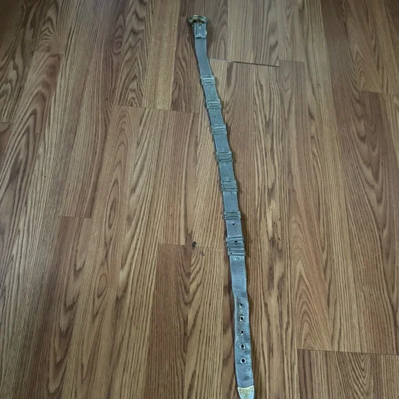 Silver Toned Metal Mesh Women’s Ornate Engraved Waist Belt Antique 38” Y2k Retro